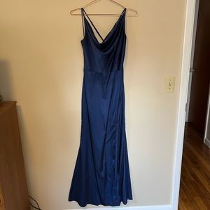 Satin Cowl Neck Maxi Dress